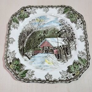 Johnson Bros The Friendly Village Covered Bridge Plate Scenic England